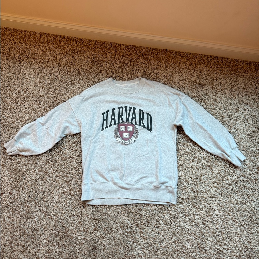 Abercrombie & Fitch Light Gray Harvard Crest Sweatshirt